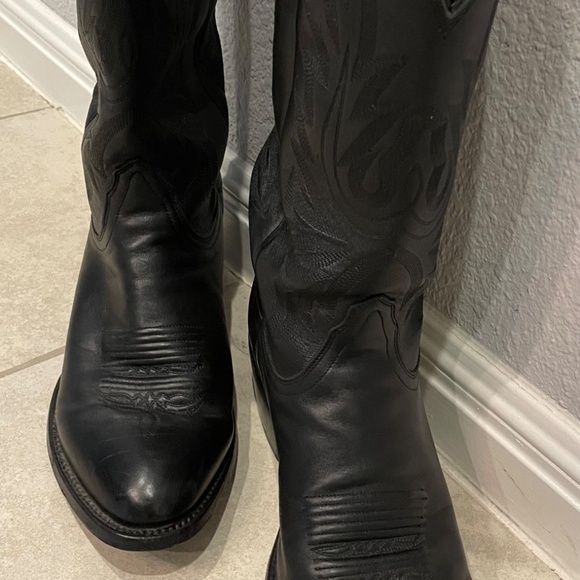 Men's LUCCHESE M1020R4 LUCCHESE LONE STAR CALFSKIN BLACK 8.5D - Picture 15 of 16